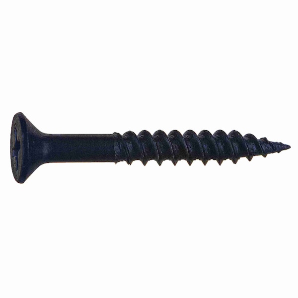 Midwest Fastener Wood Screw, #8, 1-1/4 in, Black Phosphate Steel Flat Head Phillips Drive, 100 PK 02637 - main